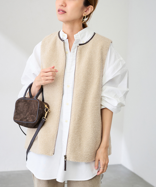 FRAMeWORK ベージュ ボアベスト フレームワーク FRAMeWORK ≪追加 / 手洗い可能≫ボアベスト 3