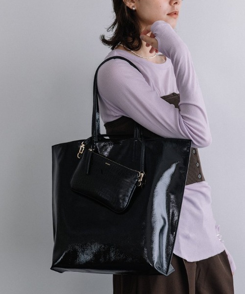 Beau're（ヴュレ）の「【BEAURE/ビュレ】BEAURE シワエナメル A4 トート Bag（トートバッグ・レディース・ブラウン/ブラック/ベージュ・FREE）」の17枚目の写真