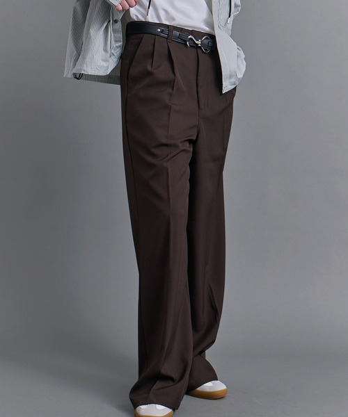 Confirm（コンファーム）の「【新色追加】 ヴィンテージメイク 箔デニム グラデーションデニム ケミカルウォッシュ加工 デニム / ツイル タック ワイドストレートスラックスパンツ / ロールアップ デニムスラックス（デニムパンツ・メンズ・ブラック/ブラック系その他2/グレー系その他/サックスブルー/ブルー系その他2/ブラック系その他/ブラック系その他3/グレー/チャコールグレー/ベージュ/インディゴブルー/ブラック系その他4/ブラウン/グレー系/ブラック系/ブルー系・M/L/XL/S）」の11枚目の写真