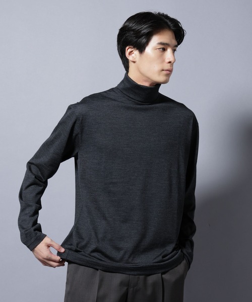 NANO universe(ナノユニバース)の「MIYATA×NANO JAPAN MADE 100%WOOL タートルネック(Tシャツ/カットソー・メンズ・ライトグレー/チャコール/ブラウン・L/M)」の2枚目の写真