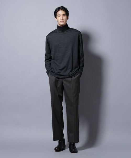 NANO universe(ナノユニバース)の「MIYATA×NANO JAPAN MADE 100%WOOL タートルネック(Tシャツ/カットソー・メンズ・ライトグレー/チャコール/ブラウン・L/M)」の19枚目の写真