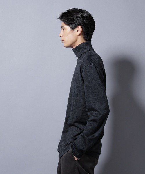 NANO universe(ナノユニバース)の「MIYATA×NANO JAPAN MADE 100%WOOL タートルネック(Tシャツ/カットソー・メンズ・ライトグレー/チャコール/ブラウン・L/M)」の21枚目の写真