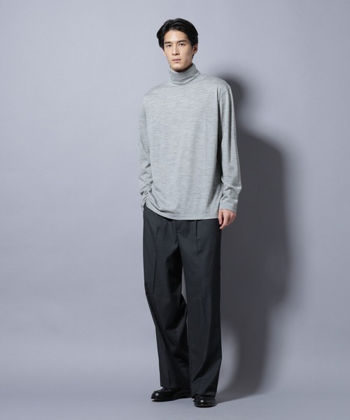 NANO universe(ナノユニバース)の「MIYATA×NANO JAPAN MADE 100%WOOL タートルネック(Tシャツ/カットソー・メンズ・ライトグレー/チャコール/ブラウン・L/M)」の12枚目の写真