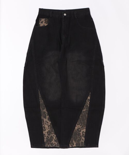 HOOK（フック）の「レオパード パネル コクーン ワイド デニムパンツ（デニムパンツ・メンズ・ブラック・MEDIUM/SMALL/LARGE）」の12枚目の写真