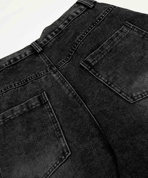 HOOK（フック）の「レオパード パネル コクーン ワイド デニムパンツ（デニムパンツ・メンズ・ブラック・MEDIUM/SMALL/LARGE）」の8枚目の写真