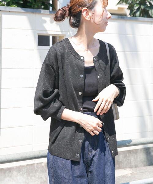 セール】ドットボタンラメニットカーディガン（カーディガン/ボレロ