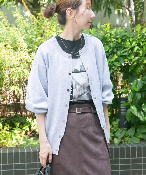 ITEMS URBANRESEARCH(アイテムズ アーバンリサーチ)の「ドットボタンラメニットカーディガン(カーディガン/ボレロ・レディース・グレー/レッド/ブラック・FREE)」の14枚目の写真