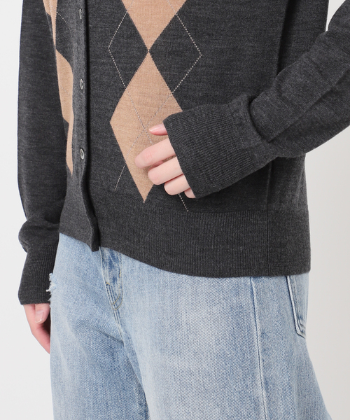 JOURNAL STANDARD(ジャーナルスタンダード)の「【洗える】アーガイル ポロシャツカーディガン(カーディガン/ボレロ・レディース・キャメル/チャコールグレー・FREE)」の17枚目の写真