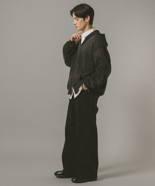 RAGEBLUE(レイジブルー)の「<選べる着丈>VINTAGE DOUBLE ZIP HOODIE / ヴィンテージライクダブルジップパーカー(パーカー・メンズ・グレー系その他/ダークブラウン/その他19/ネイビー/イエロー・MEDIUM/FREE)」の15枚目の写真