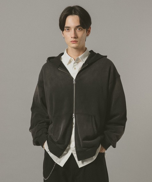 RILY 黒 パーカー RUSSELL ATHLETIC】DRI-POWER HOODIE - BLACK ラッセルアスレチック