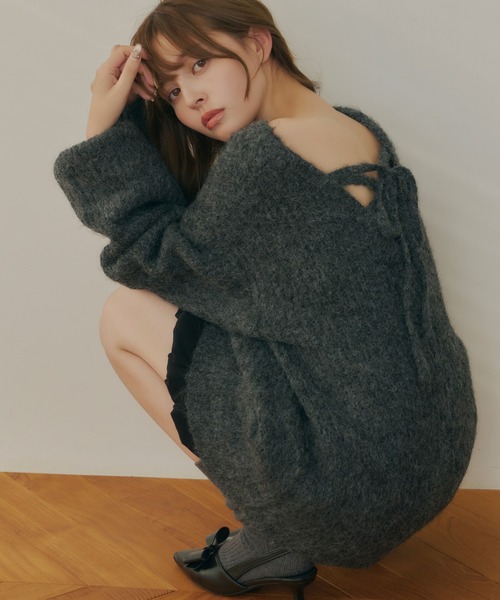 Lepus Fae(レプスフェイ)の「マルチウェイニットトップス(ニット/セーター・レディース・アイボリー/モカ/パープル/チャコールグレー・FREE)」の3枚目の写真