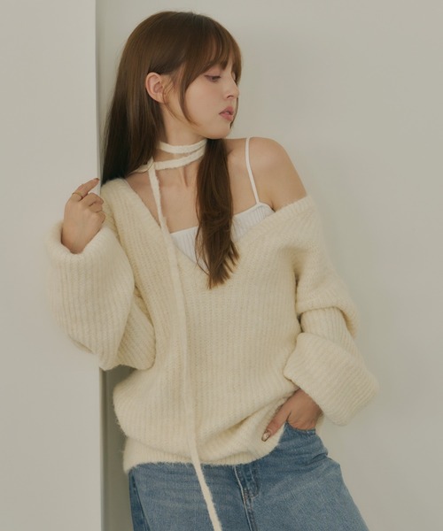 Lepus Fae(レプスフェイ)の「マルチウェイニットトップス(ニット/セーター・レディース・アイボリー/モカ/パープル/チャコールグレー・FREE)」の6枚目の写真