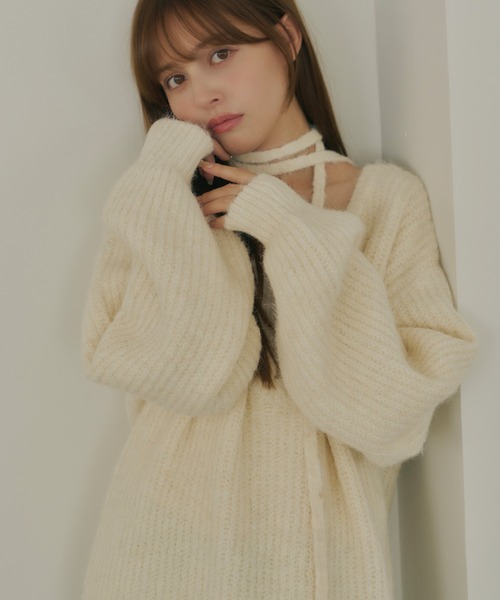 Lepus Fae(レプスフェイ)の「マルチウェイニットトップス(ニット/セーター・レディース・アイボリー/モカ/パープル/チャコールグレー・FREE)」の8枚目の写真