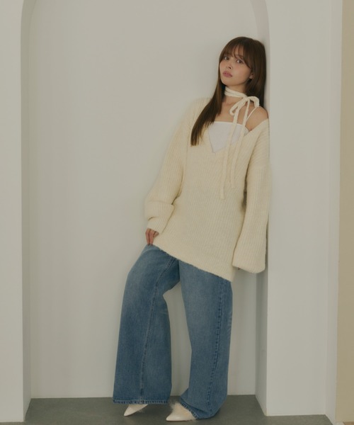 Lepus Fae(レプスフェイ)の「マルチウェイニットトップス(ニット/セーター・レディース・アイボリー/モカ/パープル/チャコールグレー・FREE)」の11枚目の写真