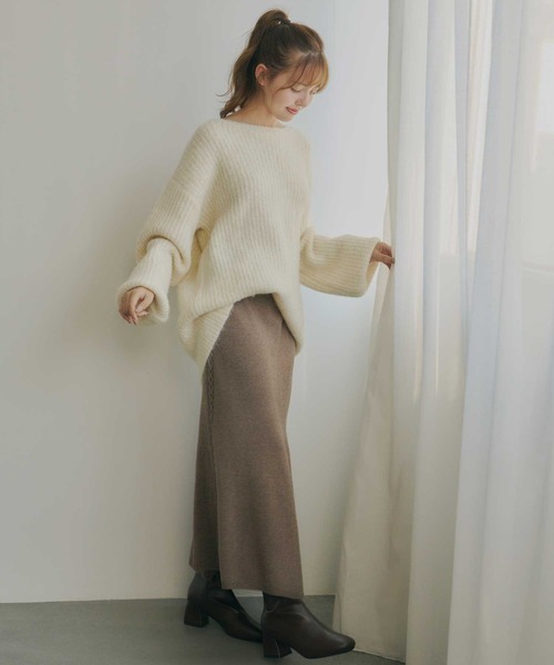 Lepus Fae(レプスフェイ)の「マルチウェイニットトップス(ニット/セーター・レディース・アイボリー/モカ/パープル/チャコールグレー・FREE)」の16枚目の写真