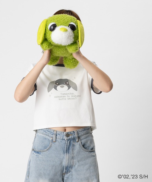 ZOZO(ゾゾ)の「お茶犬 × ZOZOTOWN クロリョク リンガーTシャツ(Tシャツ/カットソー・レディース・グレー/ホワイト・M/S)」の12枚目の写真