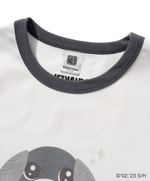 ZOZO(ゾゾ)の「お茶犬 × ZOZOTOWN クロリョク リンガーTシャツ(Tシャツ/カットソー・レディース・グレー/ホワイト・M/S)」の3枚目の写真