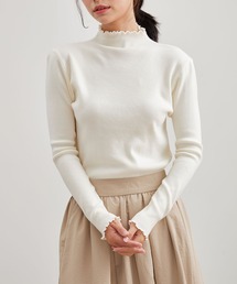 ハイネック メロウ リブ ニット プルオーバー