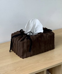 Sowel.(ソエル)の【 Sowel. / ソエル 】 フリンジ ライン リボン ティッシュケース #(収納グッズ)