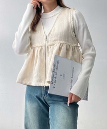 ペプラム」に該当するベスト（ホワイト/白色系）ファッション