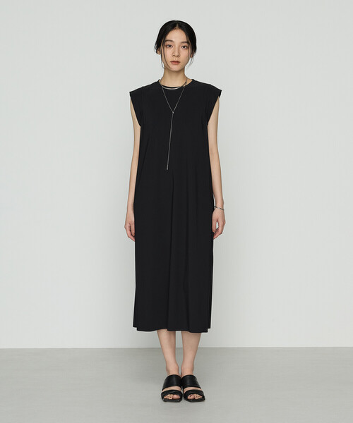 Gabardine K.T(ギャバジンケーティー)の「ユーロジャージーIライン ロングワンピース(ワンピース・レディース・ブラック・7号/9号/11号)」の6枚目の写真
