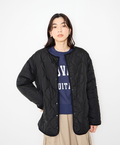 Mac-House(マックハウス)の「Idnes リバーシブルキルト×ボアジャケット(ブルゾン・レディース・ブラウン/ブラック/ベージュ・M)」の19枚目の写真
