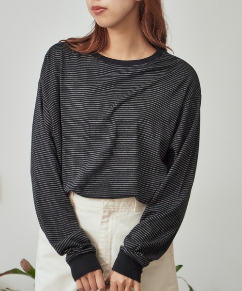 MILLER（ミラー）の「R.P.miller/ミラー パネルリブ CF クルーネック 長袖カットソー（Tシャツ/カットソー・レディース・ホワイト/ブラック/グレー/ホワイト系/ブラック系・LL/L/M）」の5枚目の写真