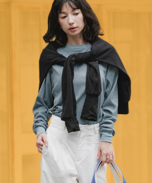 MILLER(ミラー)の「R.P.miller/ミラー パネルリブ CF クルーネック 長袖カットソー 2026年秋冬 秋服 冬服(Tシャツ/カットソー・レディース・ホワイト/ブラック/グレー/ホワイト系/ブラック系/グリーン系その他/ブラック系その他/イエロー/ブルー系その他/ホワイト系その他2・LL/L/M)」の9枚目の写真