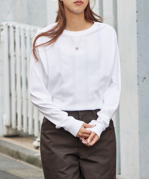 MILLER（ミラー）の「R.P.miller/ミラー パネルリブ CF クルーネック 長袖カットソー（Tシャツ/カットソー・レディース・ホワイト/ブラック/グレー/ホワイト系/ブラック系・LL/L/M）」の2枚目の写真