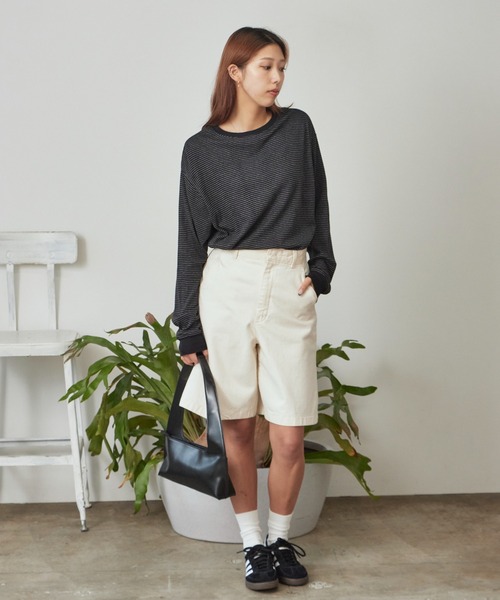 MILLER（ミラー）の「R.P.miller/ミラー パネルリブ CF クルーネック 長袖カットソー（Tシャツ/カットソー・レディース・ホワイト/ブラック/グレー/ホワイト系/ブラック系・LL/L/M）」の10枚目の写真