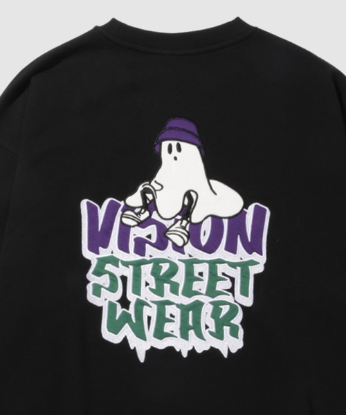 VISION STREET WEAR（ヴィジョンストリートウェア）の「VISION STREET WEAR ゴーストデザインスウェット（スウェット・メンズ・ブラック/オートミール・M/L/XL）」の4枚目の写真
