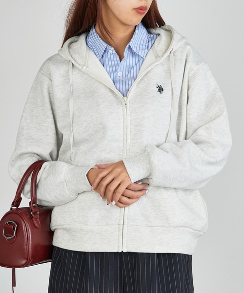 U.S. POLO ASSN.（ユーエスポロアッスン）の「U.S. POLO ASSN./ユーエスポロアッスン 裏起毛 刺繍ロゴ ジップアップパーカー（パーカー・レディース・ネイビー/ブラック/オートミール・M/L）」の22枚目の写真