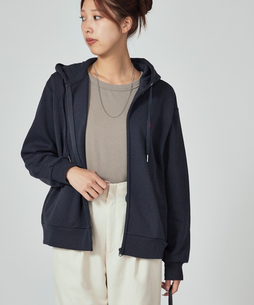 U.S. POLO ASSN.（ユーエスポロアッスン）の「U.S. POLO ASSN./ユーエスポロアッスン 裏起毛 刺繍ロゴ ジップアップパーカー（パーカー・レディース・ネイビー/ブラック/オートミール・M/L）」の16枚目の写真