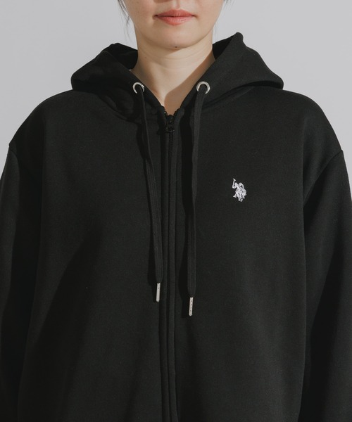 U.S. POLO ASSN.（ユーエスポロアッスン）の「U.S. POLO ASSN./ユーエスポロアッスン 裏起毛 刺繍ロゴ ジップアップパーカー（パーカー・レディース・ネイビー/ブラック/オートミール・M/L）」の7枚目の写真