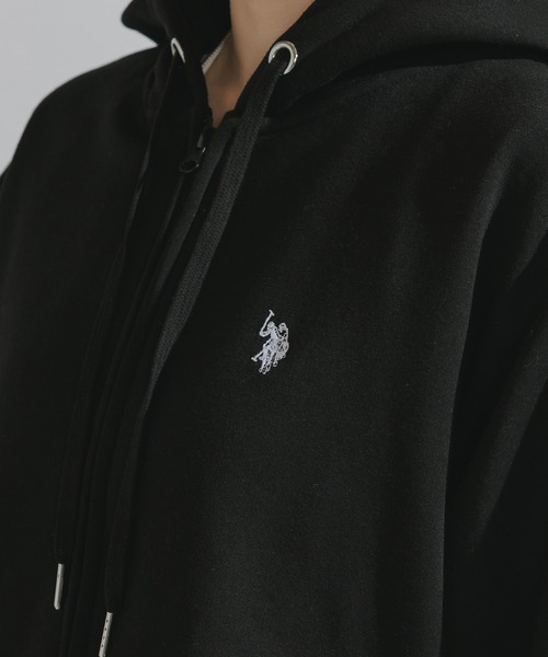 U.S. POLO ASSN.（ユーエスポロアッスン）の「U.S. POLO ASSN./ユーエスポロアッスン 裏起毛 刺繍ロゴ ジップアップパーカー（パーカー・レディース・ネイビー/ブラック/オートミール・M/L）」の6枚目の写真