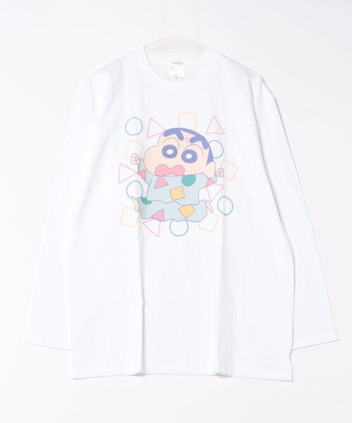 Rendez-Vous(ランデヴー)の「【 クレヨンしんちゃん 】 ロングスリーブTシャツ 25W10(Tシャツ/カットソー・レディース・ホワイト×グリーン/ホワイト/ホワイト×ネイビー・X-LARGE/LARGE)」の2枚目の写真