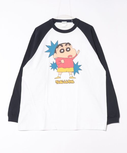 Rendez-Vous(ランデヴー)の「【 クレヨンしんちゃん 】 ロングスリーブTシャツ 25W10(Tシャツ/カットソー・レディース・ホワイト×グリーン/ホワイト/ホワイト×ネイビー・X-LARGE/LARGE)」の3枚目の写真