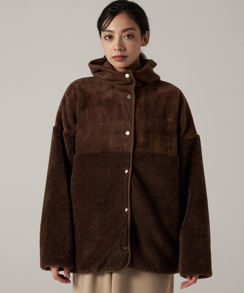 Eddie Bauer（エディーバウアー）の「コージーフード ジャケット（ブルゾン・レディース・グレー/ブラック/ブラウン・S/M/L/XL）」の10枚目の写真
