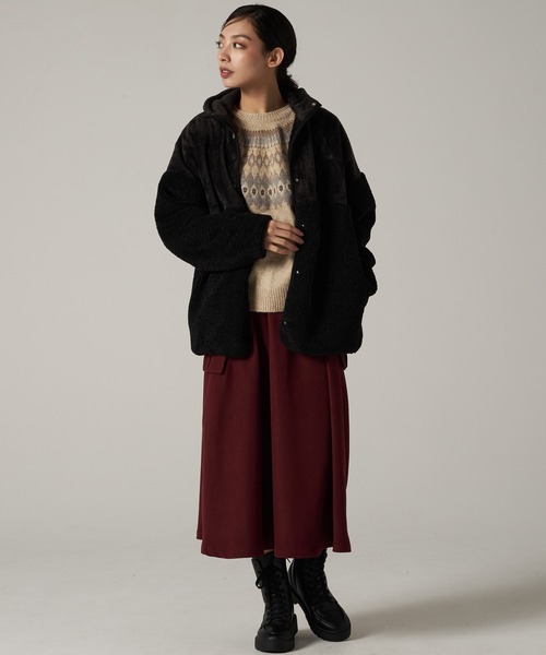 Eddie Bauer（エディーバウアー）の「コージーフード ジャケット（ブルゾン・レディース・グレー/ブラック/ブラウン・S/M/L/XL）」の4枚目の写真