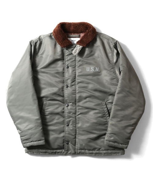 HOUSTON N-1 デッキジャケット U.S.N ミリタリー グレー セール】HOUSTON ナイロンN-1デッキジャケット（ミリタリージャケット