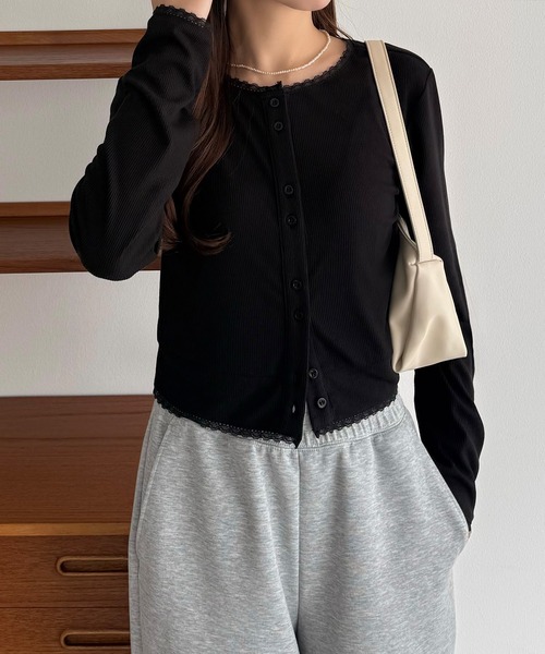 callautia（カラウティア）の「クロップド丈シアーカーディガン（カーディガン/ボレロ・レディース・ブラック/グレー/モカ・SMALL/MEDIUM/LARGE）」の11枚目の写真