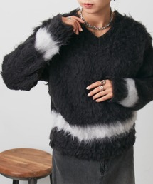 COLONY 2139（コロニートゥーワンスリーナイン）の「前後2WAY配色シャギープルオーバー（ニット/セーター）」