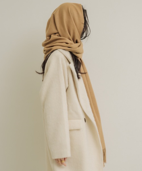 NEUNA（ヌナ）の「ノエルグランマフラー（マフラー・レディース・アイボリー/グレー/キャメル/チャコールグレー/グレイッシュベージュ/ホワイト・FREE）」の19枚目の写真