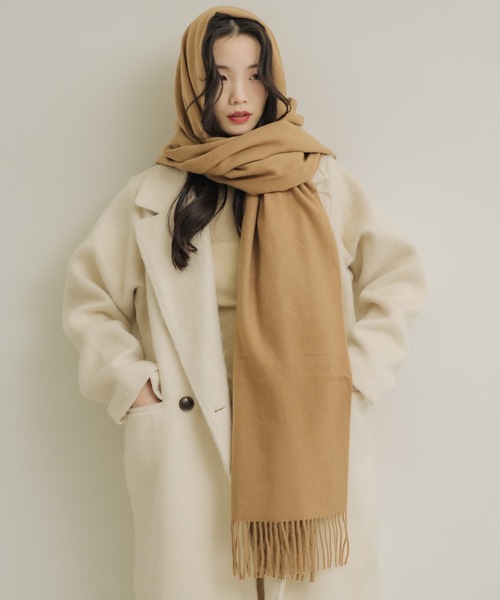 NEUNA（ヌナ）の「ノエルグランマフラー（マフラー・レディース・アイボリー/グレー/キャメル/チャコールグレー/グレイッシュベージュ/ホワイト・FREE）」の18枚目の写真