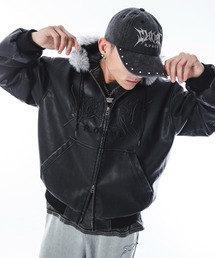 SHORT ROUND | SHORT ROUND/PUファーフードパファーブルゾン(ブルゾン)