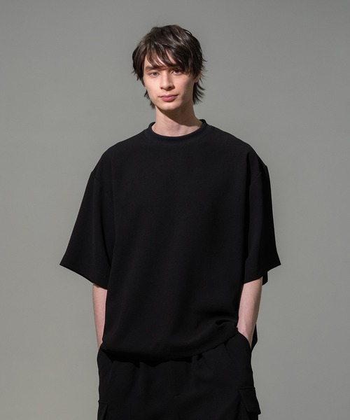 CITY TOKYO（シティトウキョウ）の「【CITY TOKYO/シティートーキョー】Multi-flex オーバーT（Tシャツ/カットソー・メンズ・ブラック/ダークブラウン・1/2）」の2枚目の写真