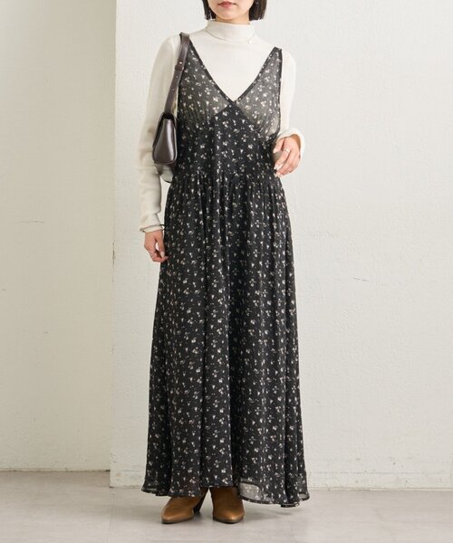 セール】【新色花柄登場！2サイズ展開◎】シアーキャミSETワンピース