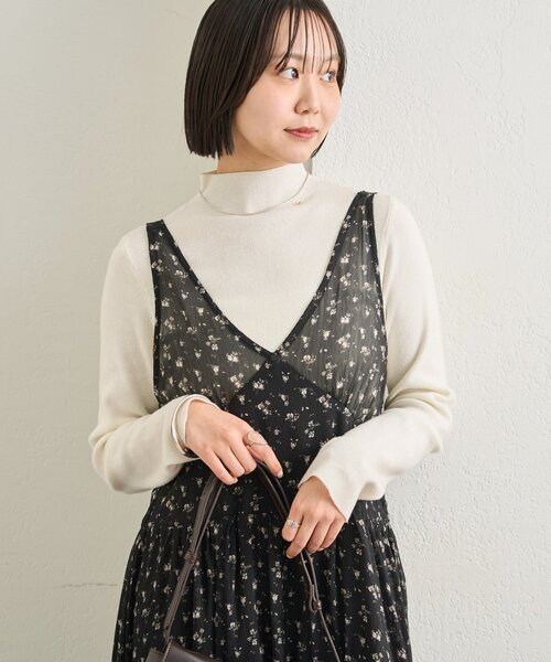 mystic（ミスティック）の「【新色花柄登場！2サイズ展開◎】シアーキャミSETワンピース（ワンピース・レディース・グレー/アイボリー/ブラック・2/1）」の8枚目の写真