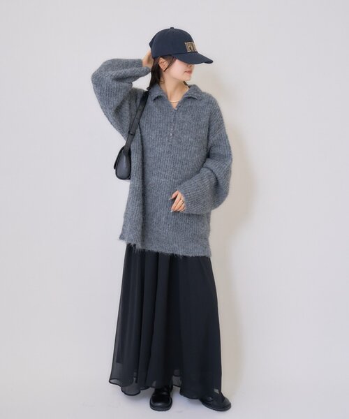 mystic（ミスティック）の「【新色花柄登場！2サイズ展開◎】シアーキャミSETワンピース（ワンピース・レディース・グレー/アイボリー/ブラック・2/1）」の14枚目の写真