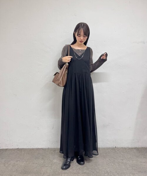 mystic（ミスティック）の「【新色花柄登場！2サイズ展開◎】シアーキャミSETワンピース（ワンピース・レディース・グレー/アイボリー/ブラック・2/1）」の19枚目の写真